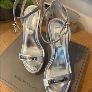 BCBGMaxAzria Metallic Silver Sandals
